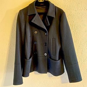 THEORY | Double breasted jacket | black blazer | wool coat Silk lining | Large